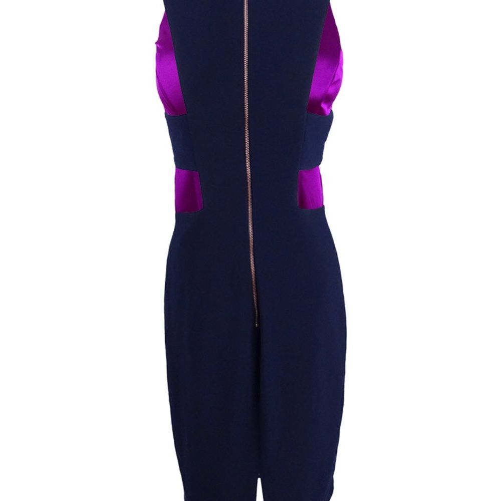 Betsy & Adam Women Cutout Lined Sheath Dress Size 6 navy blue /magenta pink - Picture 2 of 7
